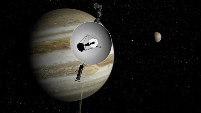 旅行者号太空探测器接近木星。