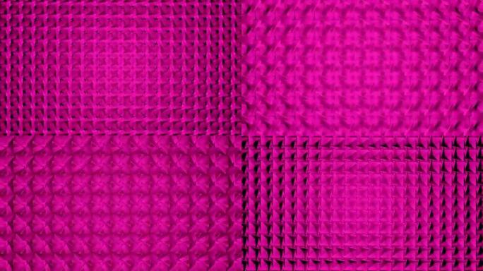 抽象视频粉色和紫色几何背景无缝循环。