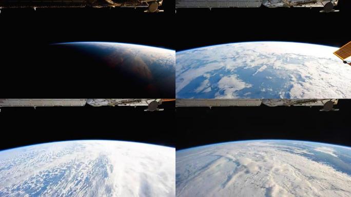 从太空中的国际空间站看地球