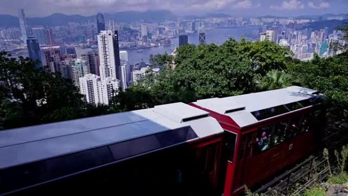 香港。山顶缆车。4K