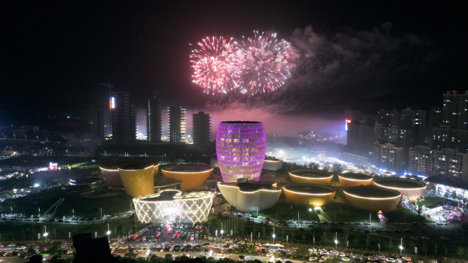 醴陵烟花秀 醴陵陶瓷博物馆 夜景