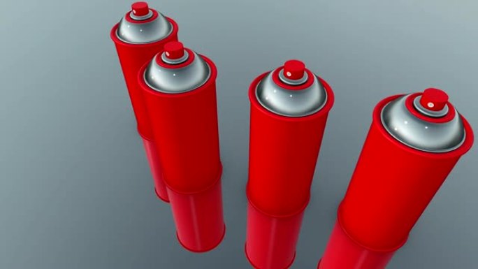 红色彩色喷雾罐