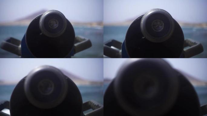 相机在双筒望远镜中变焦