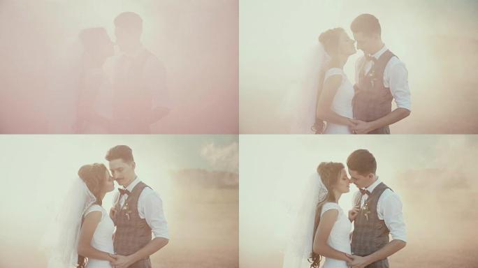 雾消失了，出现了新娘和新郎