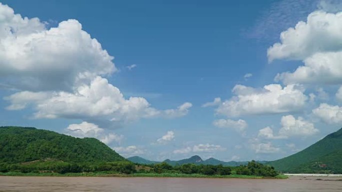 康河附近的延时多云天空山