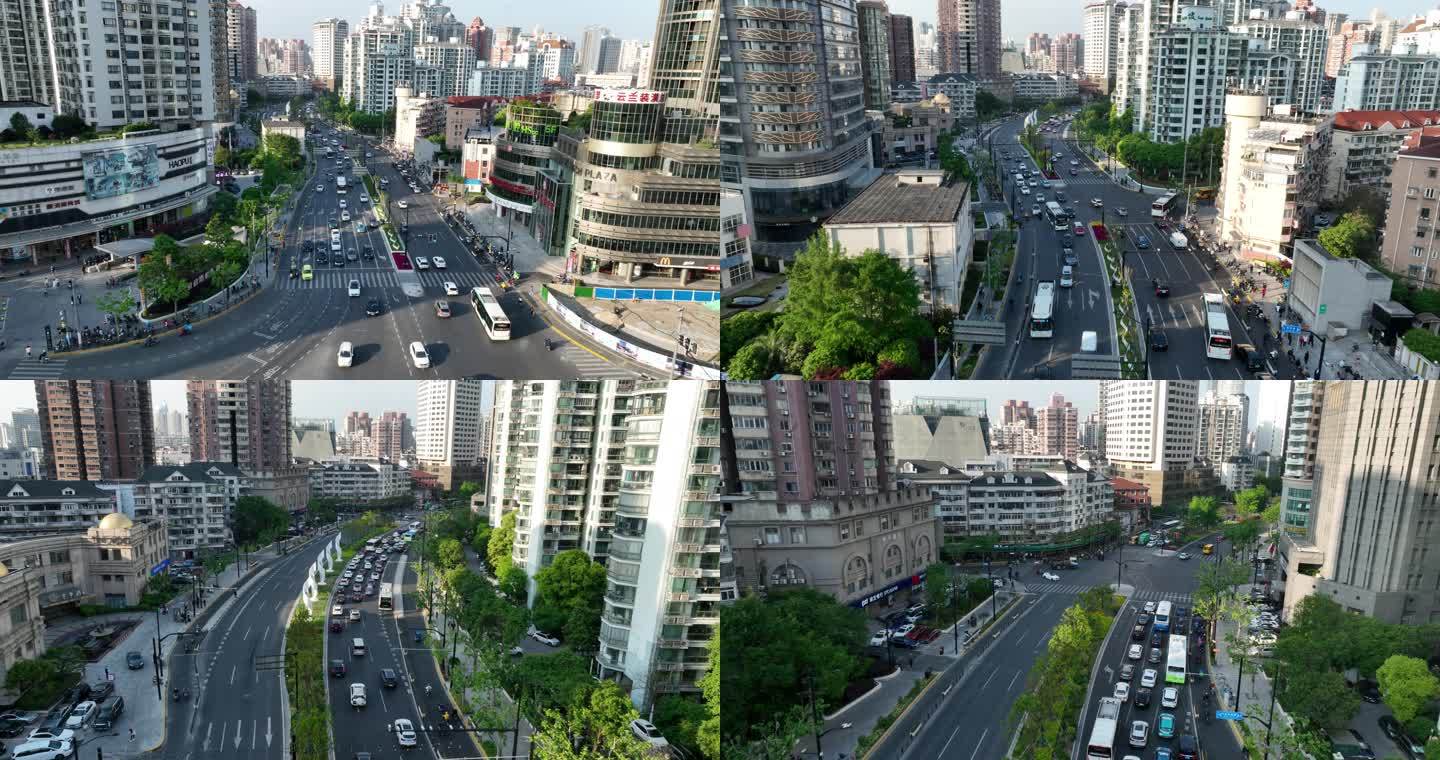 5K原素材-上海长寿路，普陀静安城市景观
