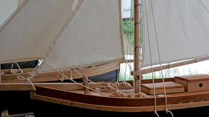 世博会上展出的一艘木制小船