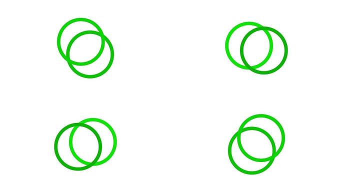 加载屏幕圆形，绿上白背景-循环-视频纹理，无缝动画元素
