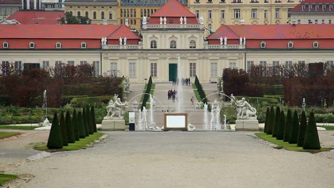 巴洛克花园欧洲建筑，旅游胜地维也纳。欧洲、文化和风景的美丽照片。旅游观光，旅游景观奥地利地标。世界旅