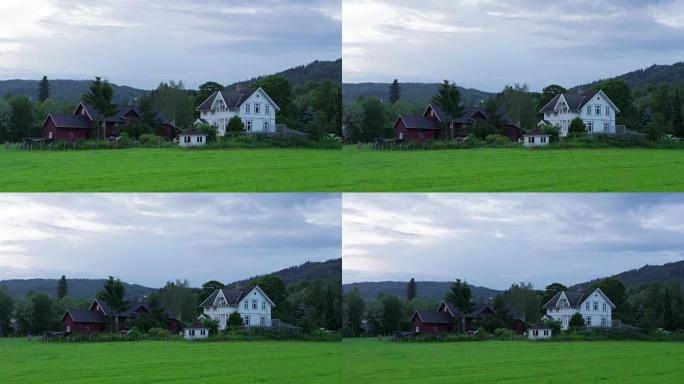 午夜的白夜，挪威奥斯陆附近的村庄
