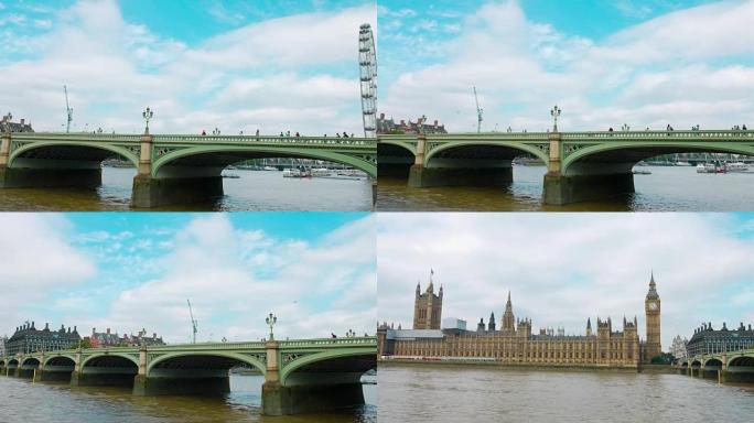 威斯敏斯特桥，大本钟和威斯敏斯特宫，伦敦