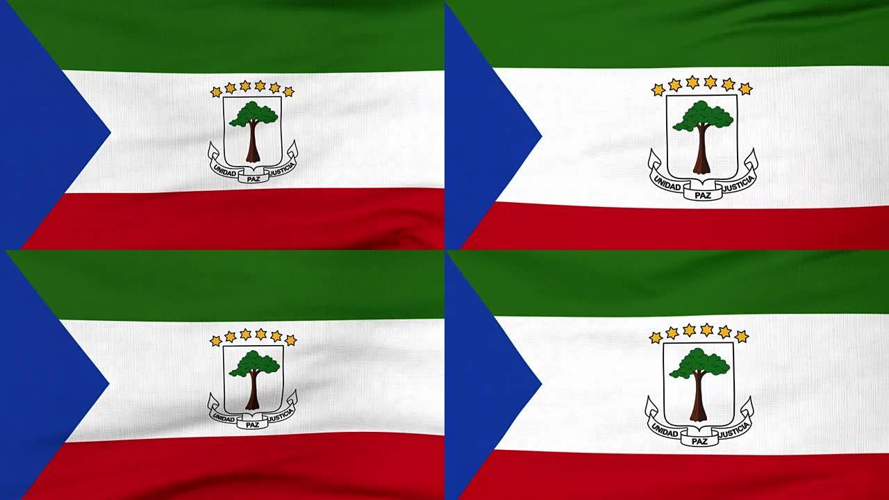 赤道几内亚国旗随风飘扬