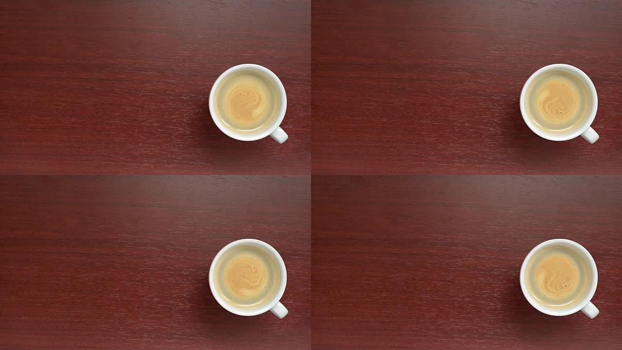 杯咖啡顶视图
