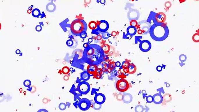 红色和蓝色的性别符号图标