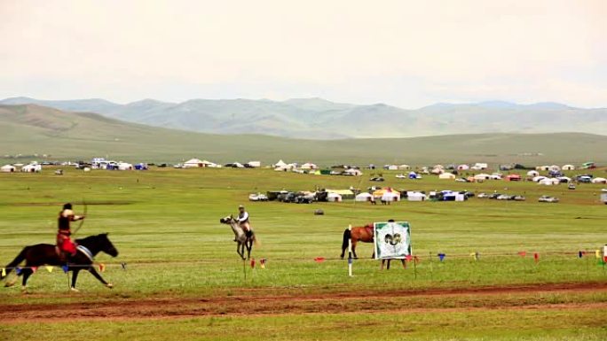 蒙古，中世纪马弓箭手表演