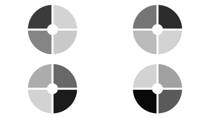 加载屏幕圆形，黑色和深灰色的白色背景-循环-视频纹理，无缝动画元素