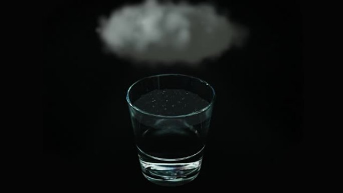 闪电云 (暗) 4K (环) 的一杯水中的飓风