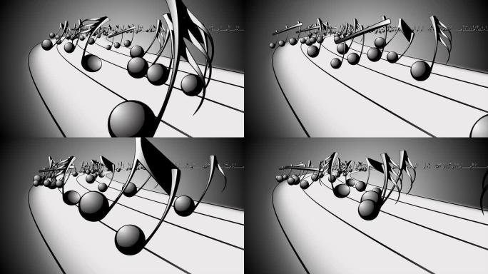 带音符的动画背景-循环