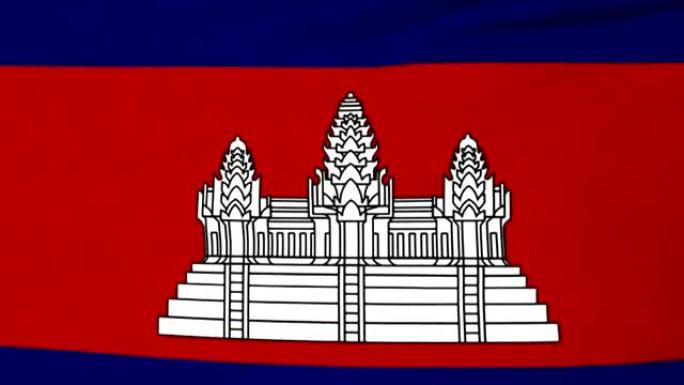 飘扬的柬埔寨国旗