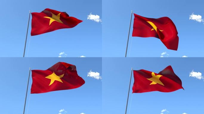 迎风飘扬的越南国旗
