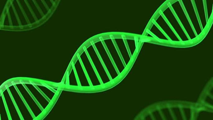 未来派旋转脱氧核糖核酸链。基因工程科学背景。