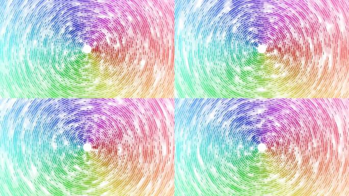 彩色旋转污点线条动画-循环彩虹