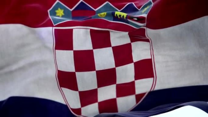 逼真的克罗地亚国旗3d动画循环