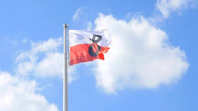 在华沙起义1944年上战斗有波兰象征的波兰国旗