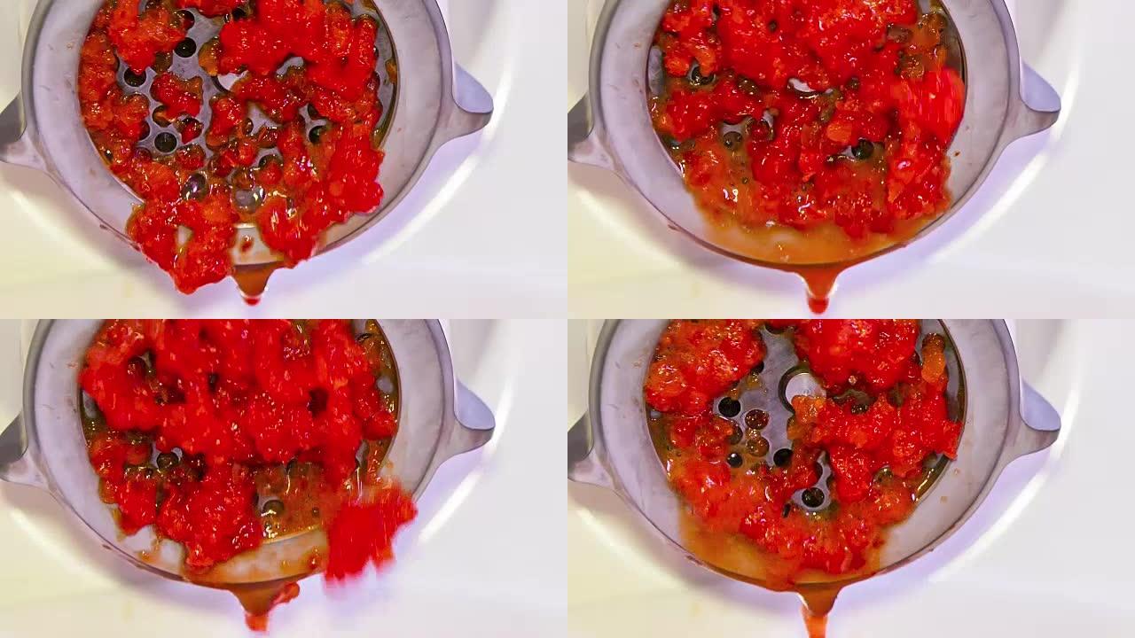 绞肉机生产新鲜切碎的辣椒粉
