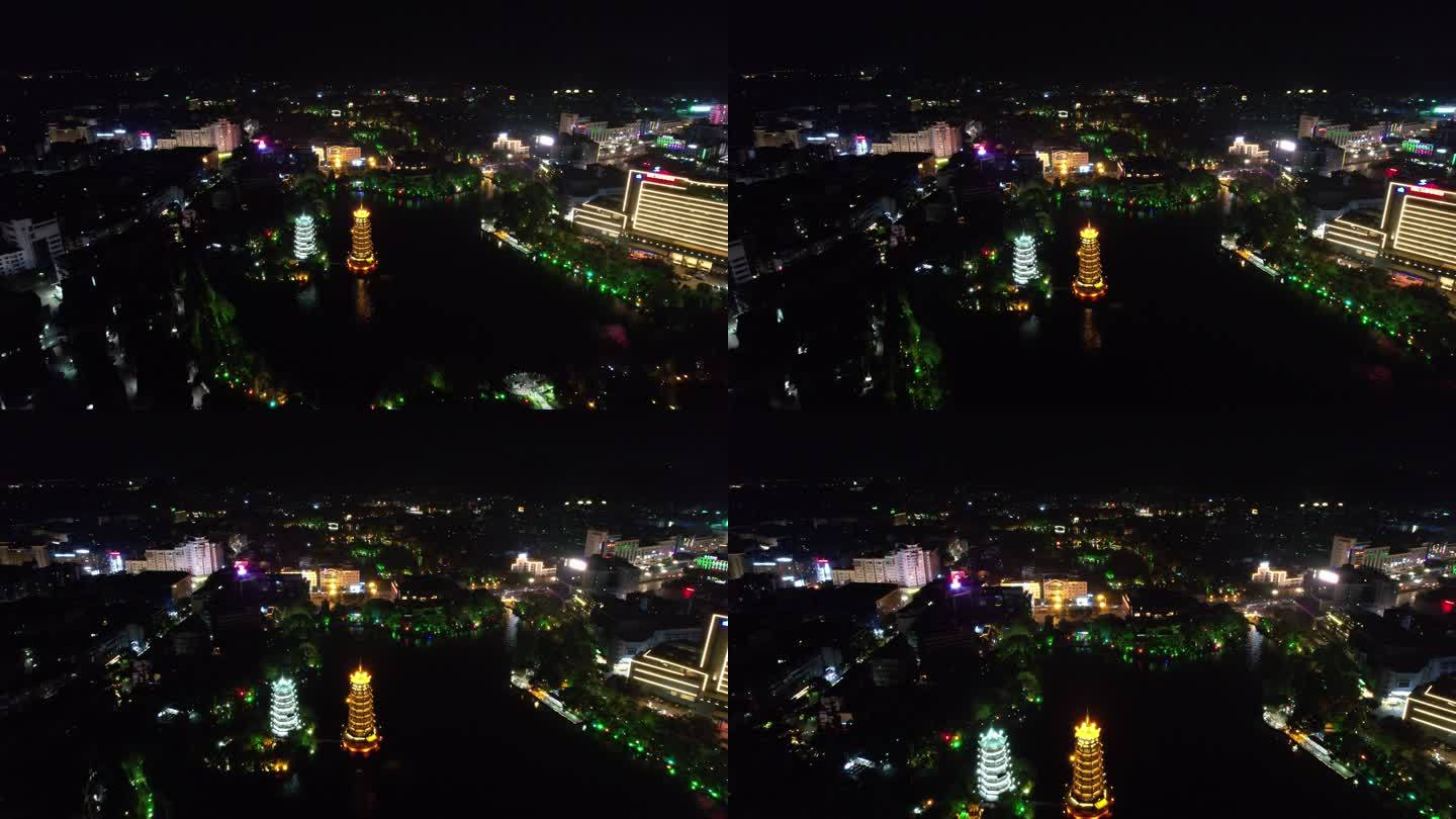 广西桂林城市夜景灯光航拍 (38)