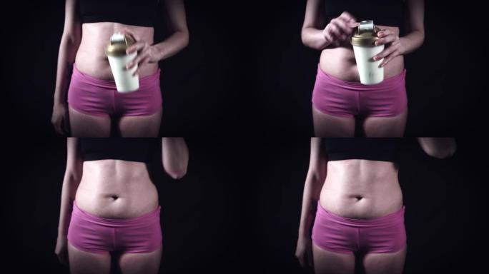 4k肥胖女性体重问题饮料蛋白质