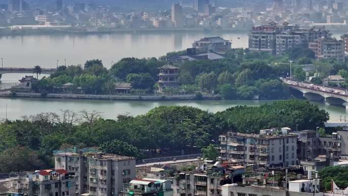 潮州城市 潮州古城航拍