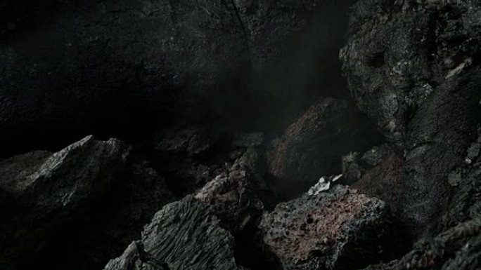 火山喷发造成的冻结熔岩流平坦Tolbachik 2012年股票素材视频