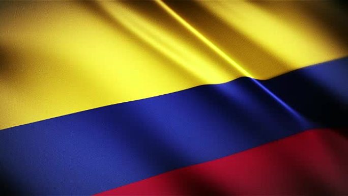 哥伦比亚逼真的国旗无缝循环摆动动画