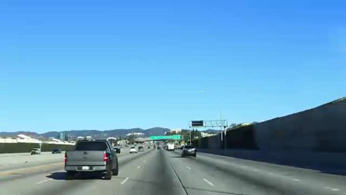 加利福尼亚州洛杉矶405的汽车行驶高速公路的时间流逝