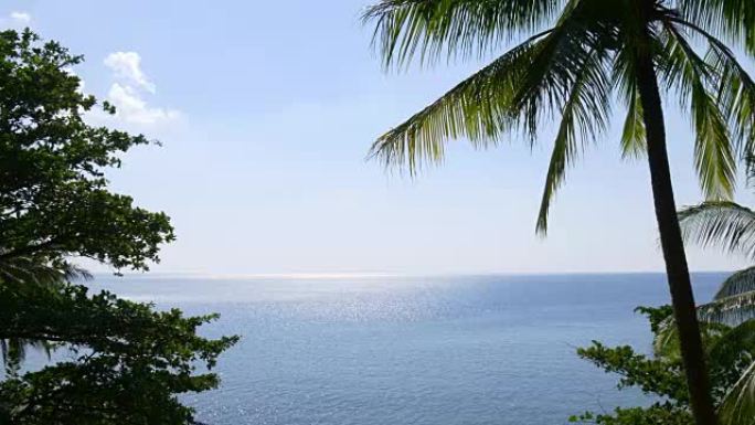 泰国夏季普吉岛卡林日落海滩地平线全景4k