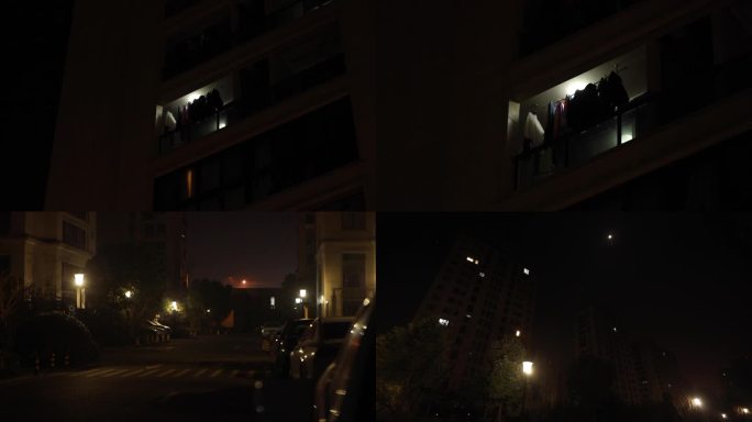 城市 小区 阳台 夜景