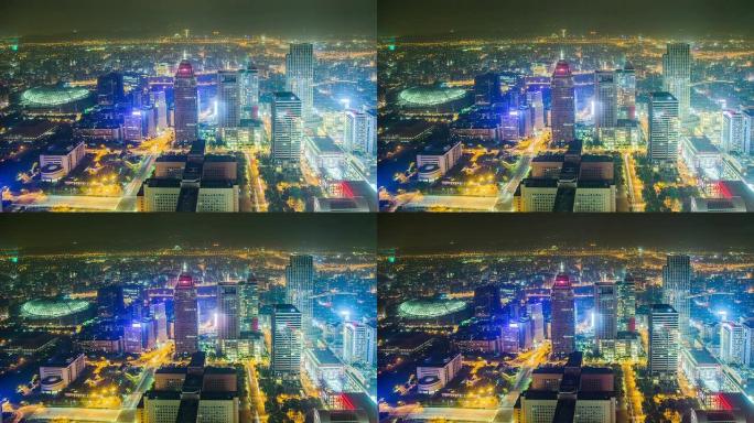 时间流逝-俯视台湾台北的城市景观