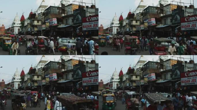 印度德里城市道路交通的延时拍摄