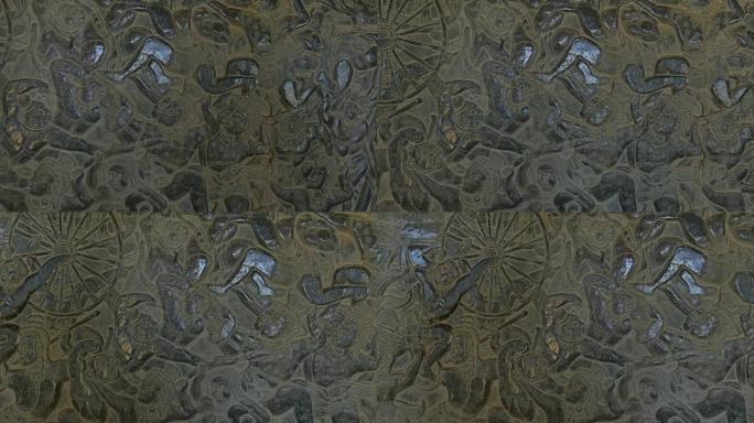 Bas浮雕石刻柬埔寨古高棉文明吴哥窟