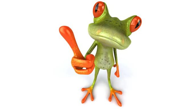 竖起大拇指的有趣青蛙