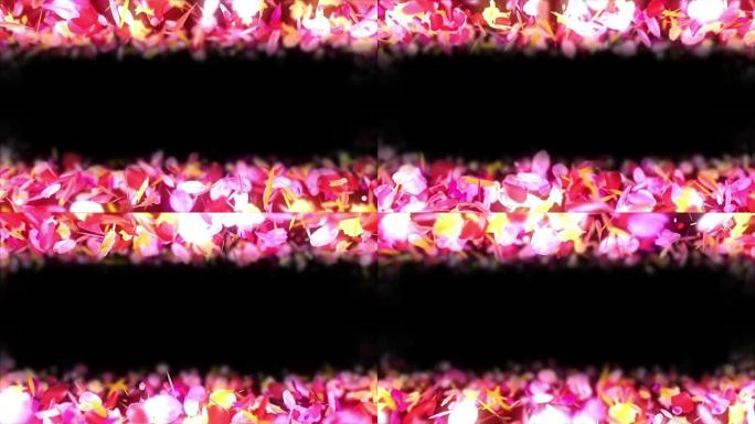 彩色花瓣的旋转，CG动画，粒子，循环