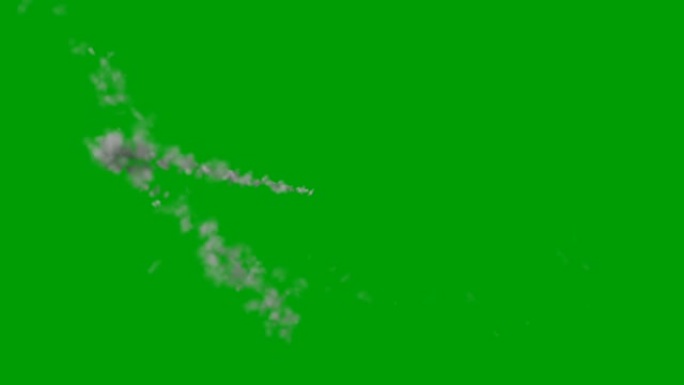 绿色屏幕上旋转的白色烟雾细迹