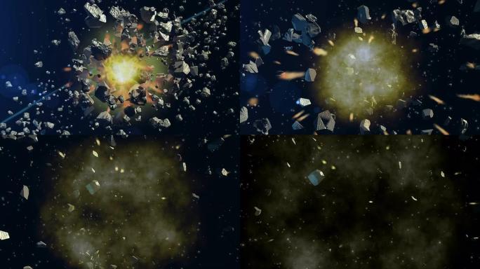 太空中的小行星碰撞