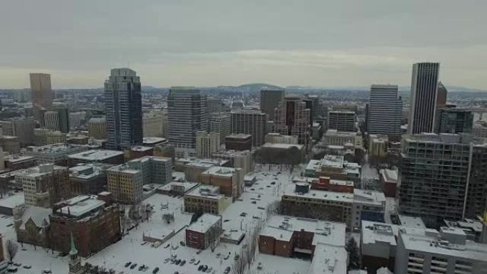 俄勒冈州波特兰的空中雪