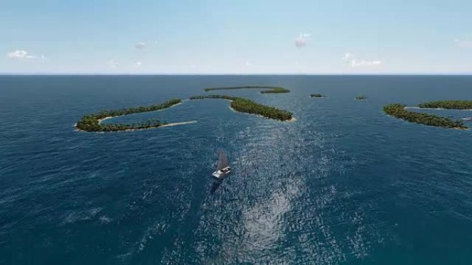 亚热带岛屿的空中海岸景观