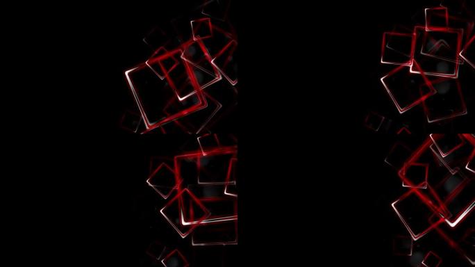 深红色光泽正方形抽象视频动画