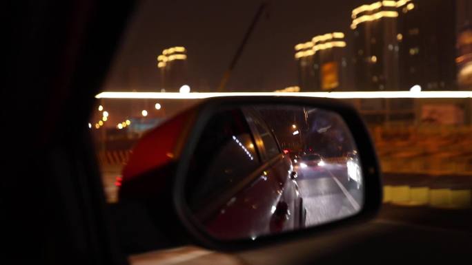 城市夜景车流行车画面