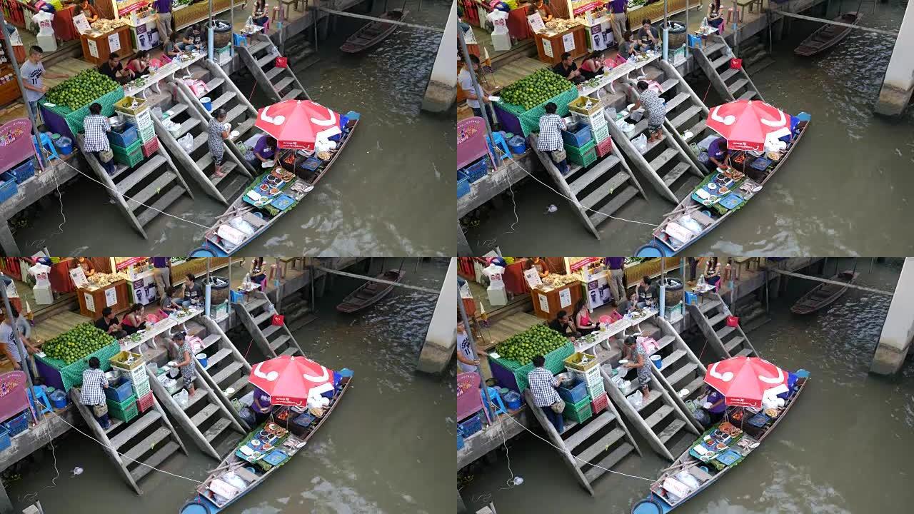 泰国Amphawa浮动市场