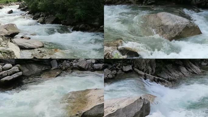 奥地利萨尔茨堡土地区Krimml瀑布的Krimml Achental山谷景观。欧洲阿尔卑斯山。